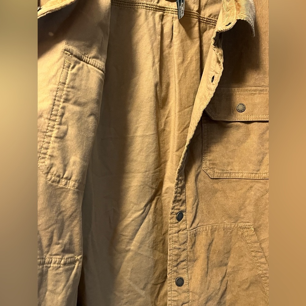 LLBean BeanBuilt Marsh Brown Corduroy Shirt Jac L Reg NWT - Picture 7 of 9